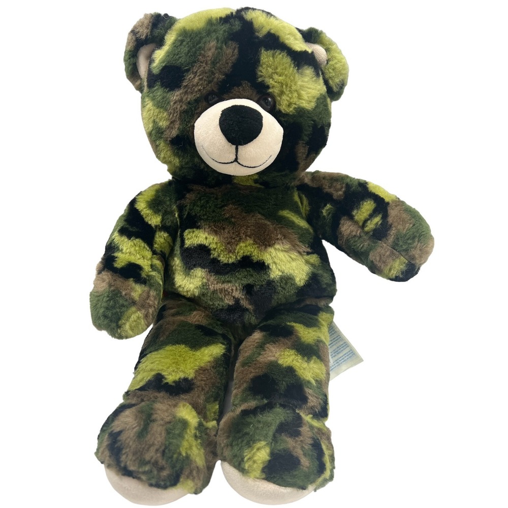 Camo Plush Military Army Build A Bear Workshop Green Teddy Bear 18" Camouflage
